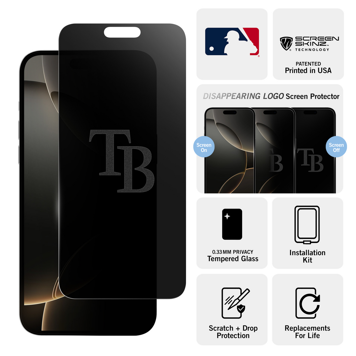 Tampa Bay Rays Privacy Screen Protector 3