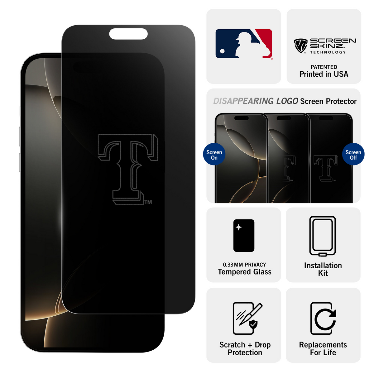 Texas Rangers Privacy Screen Protector 3