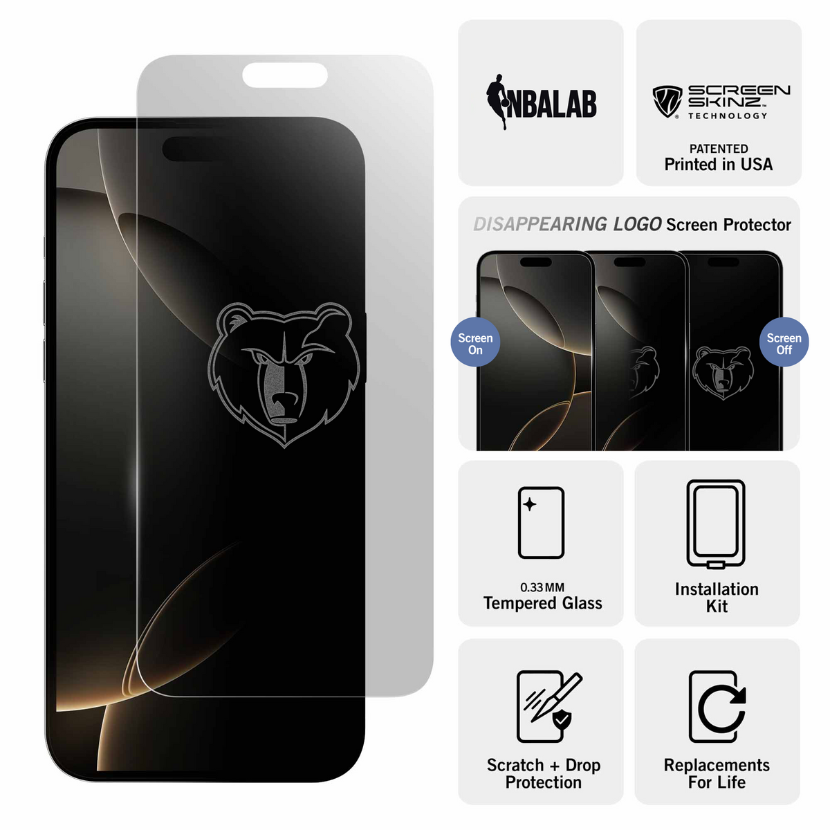 Memphis Grizzlies Clear Screen Protector 3