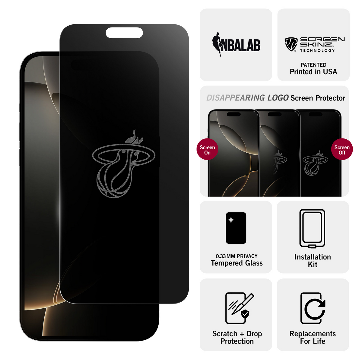 Miami Heat Privacy Screen Protector 3
