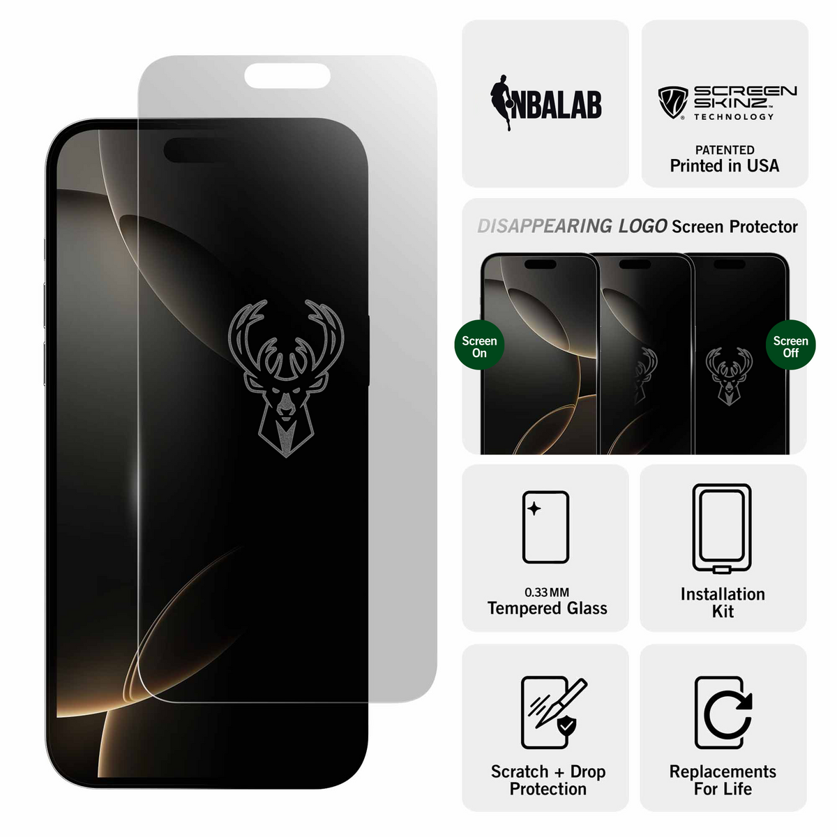 Milwaukee Bucks Clear Screen Protector 3