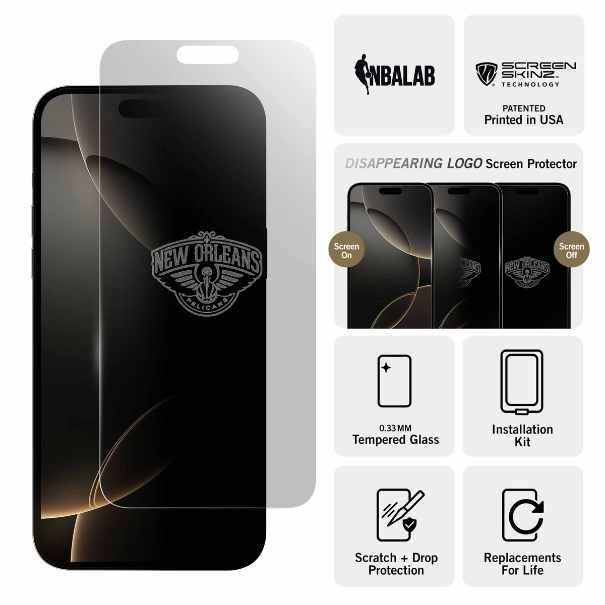 New Orleans Pelicans Clear Screen Protector 3