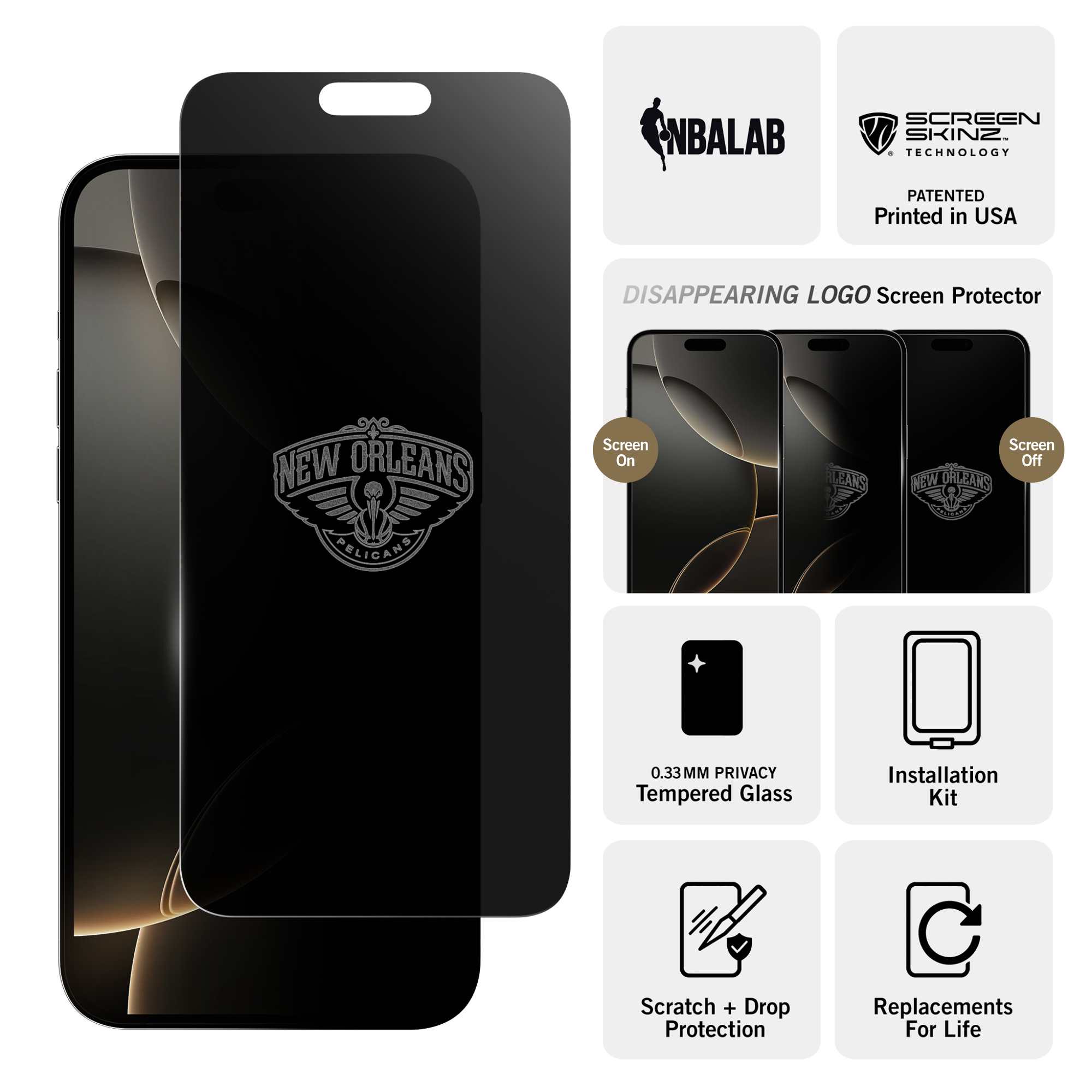 New Orleans Pelicans Privacy Screen Protector 3