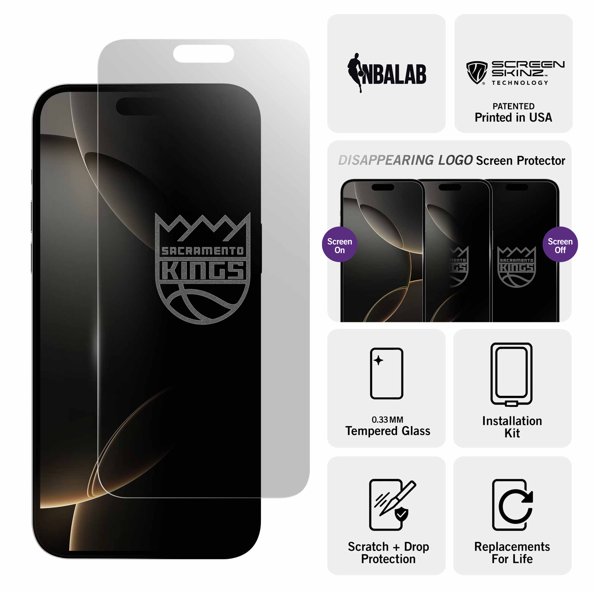 Sacramento Kings Clear Screen Protector 3