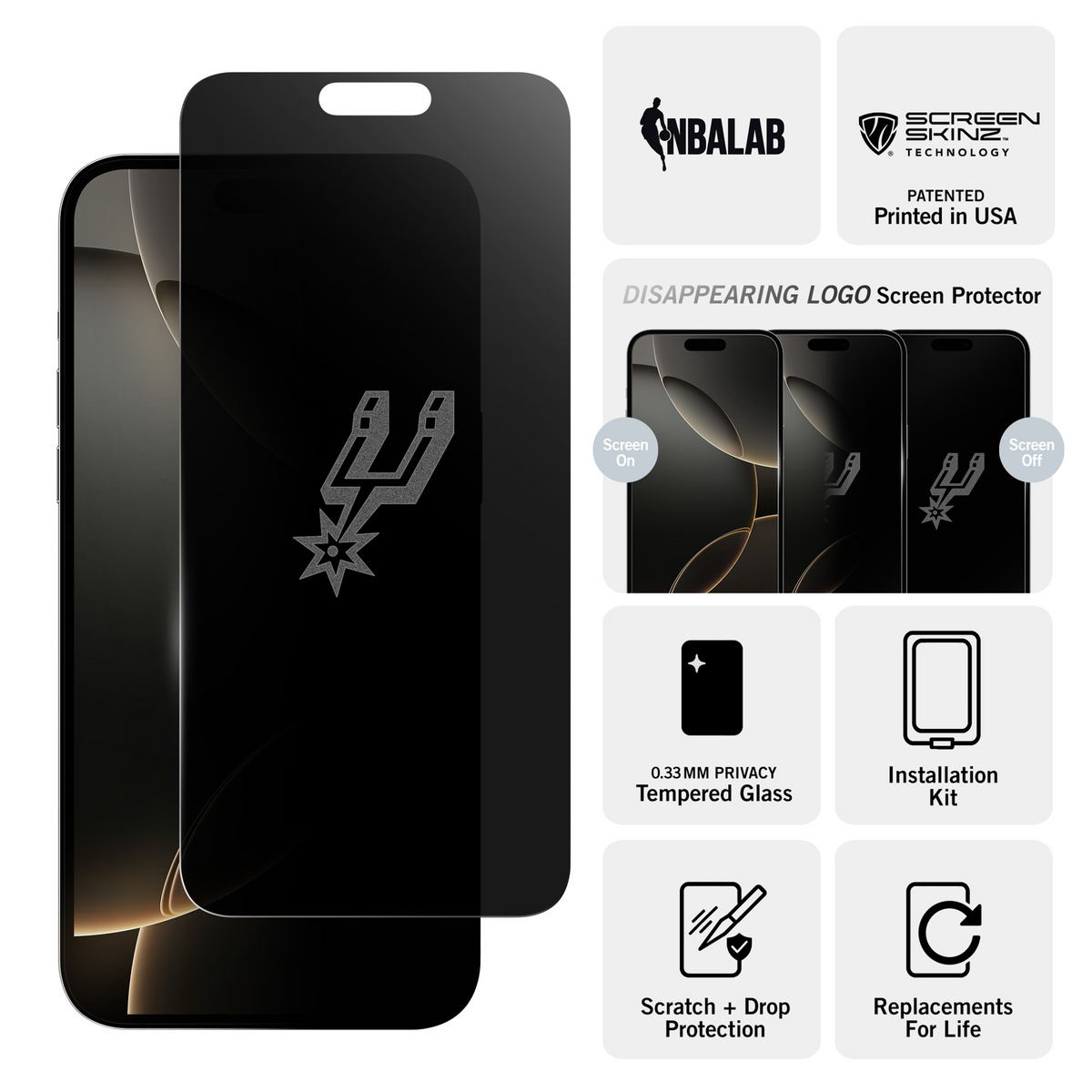 San Antonio Spurs Privacy Screen Protector 3