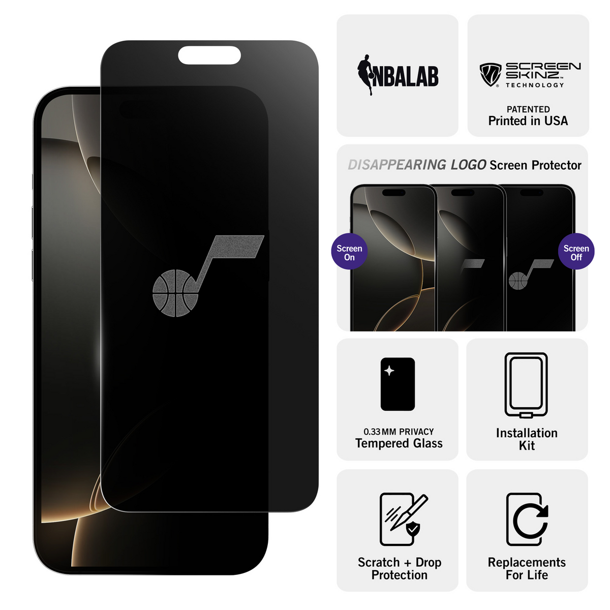 Utah Jazz Privacy Screen Protector 3