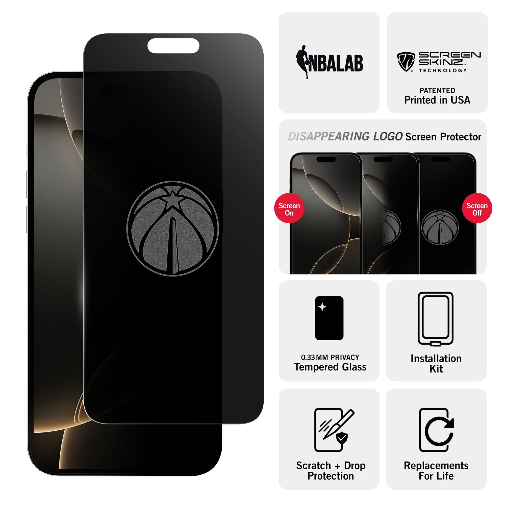 Washington Wizards Privacy Screen Protector 3