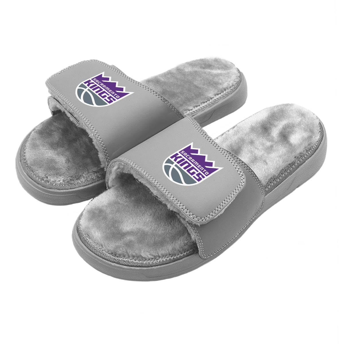 Sacramento Kings Primary Grey Fur Slides 1