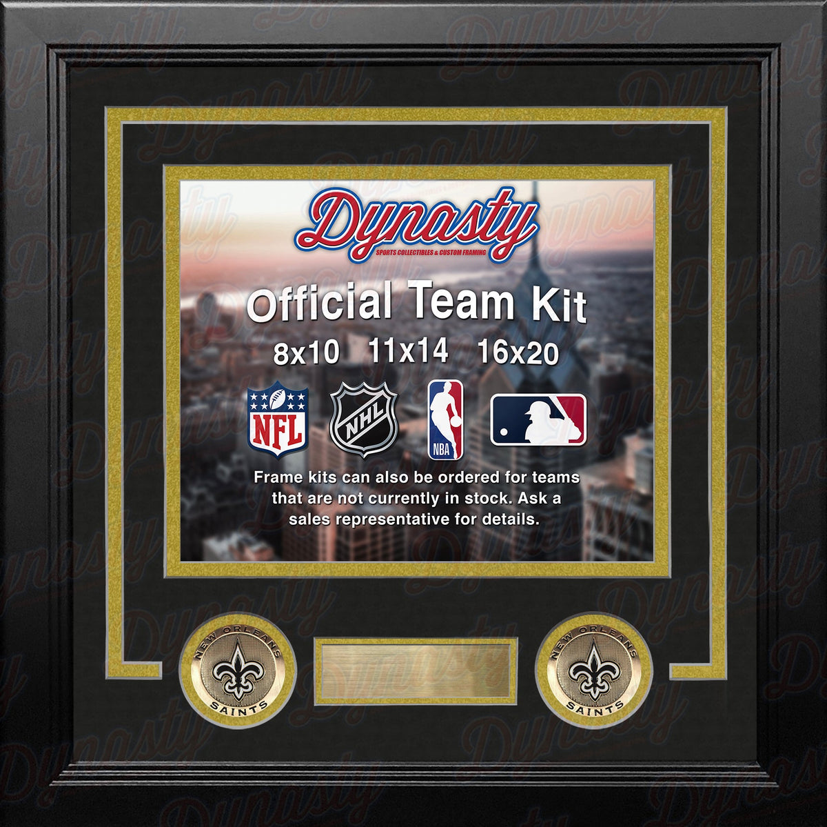 New Orleans Saints Custom NFL Football 8x10 Picture Frame Kit (Multiple Colors) 1