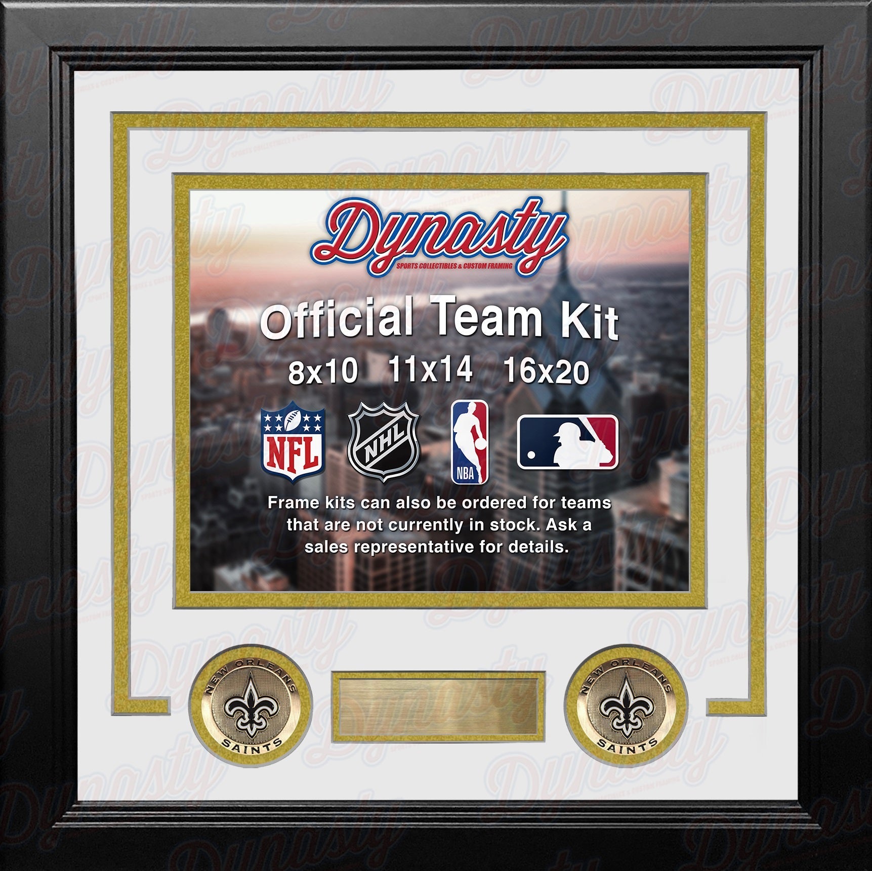 New Orleans Saints Custom NFL Football 16x20 Picture Frame Kit (Multiple Colors) 4