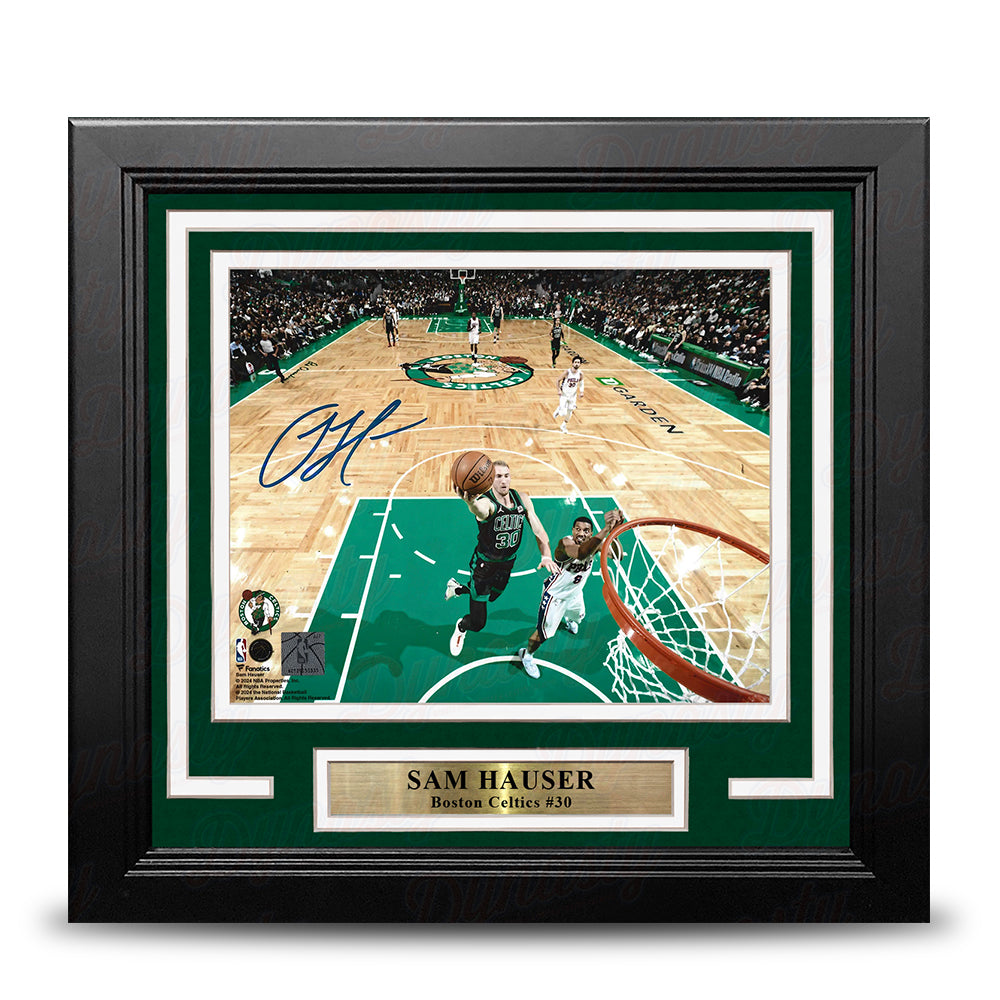 Sam Hauser Rim Cam Boston Celtics Autographed 8" x 10" Framed Basketball Photo 1