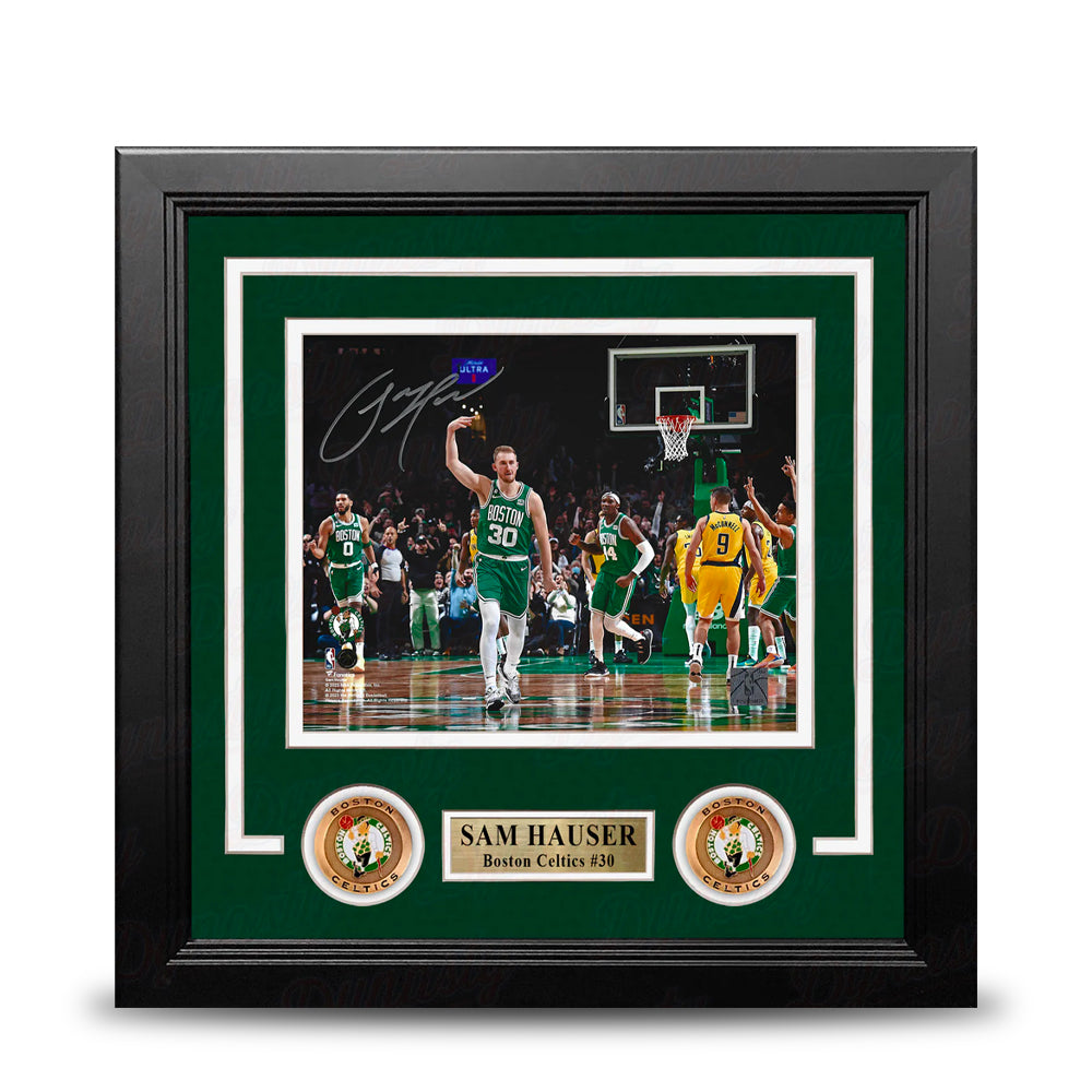 Sam Hauser Celebration Boston Celtics Autographed 8" x 10" Framed Basketball Photo 1