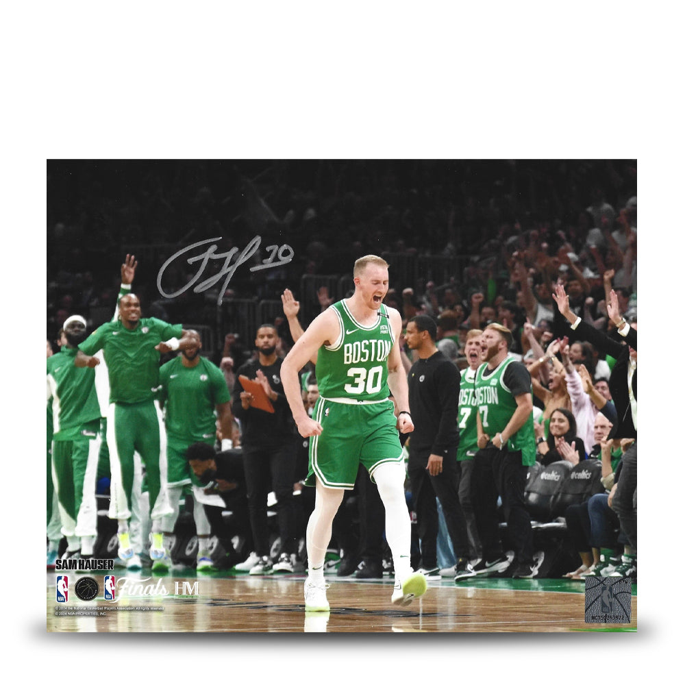 Sam Hauser Celebration Autographed Boston Celtics 8" x 10" NBA Finals Photo 1