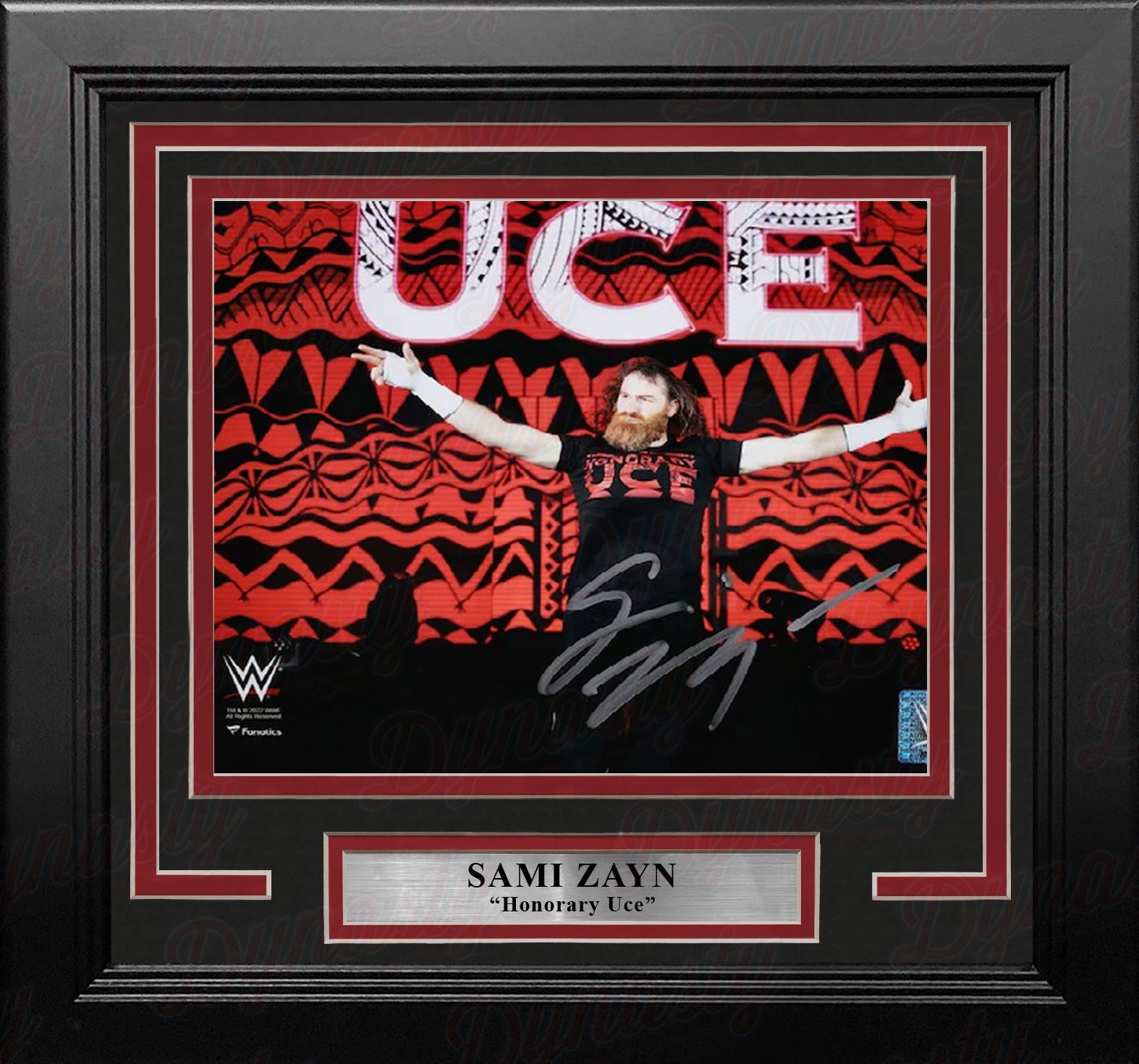 Sami Zayn Honorary Uce Entrance Autographed WWE Wrestling 8" x 10" Framed Photo 1