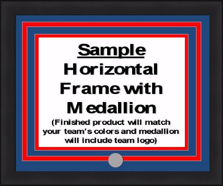 MLB Baseball Photo Picture Frame Kit - Tampa Bay Rays (Blue Matting, Light Blue Trim)