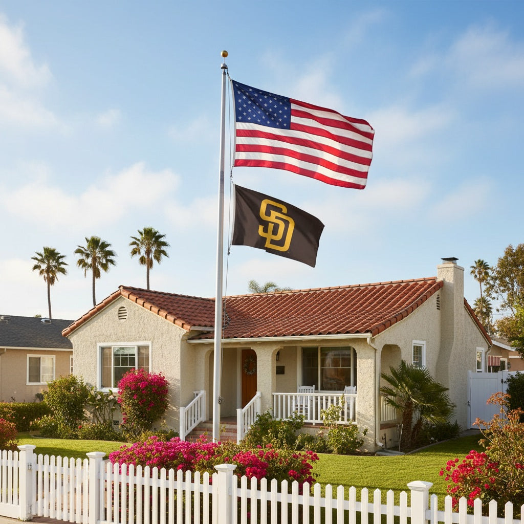 San Diego Padres Flag 3x5 SD Logo Brown
