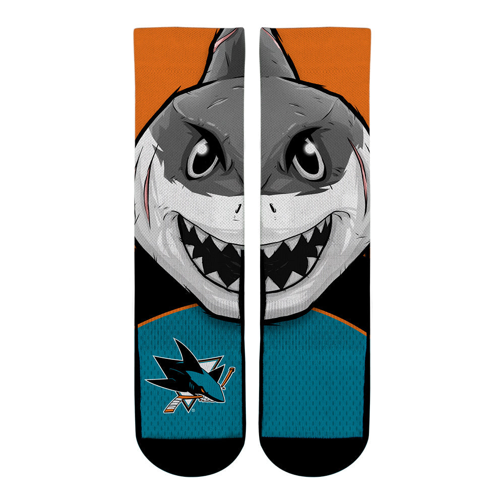 San Jose Sharks - Split Face Mascot | Rock 'Em Socks