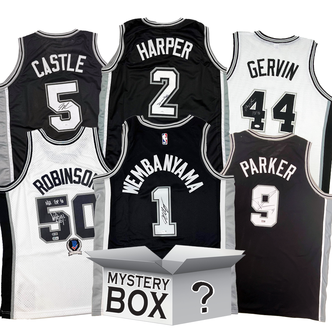 Autographed/Signed San Antonio Basketball Jersey Mystery Box with PSA JSA or Beckett COA 1