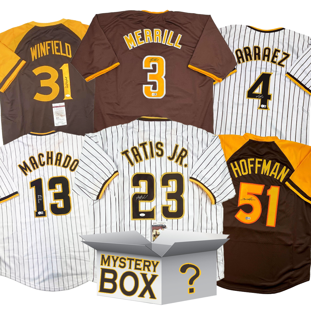 Autographed/Signed San Diego Baseball Jersey Mystery Box with PSA JSA or Beckett COA 1