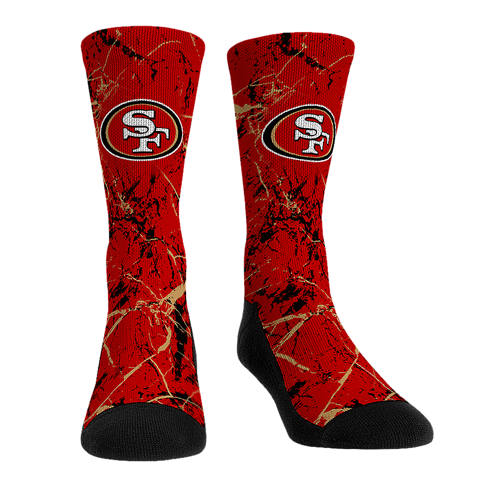 San Francisco 49ers - Cracked Marble | Rock 'Em Socks
