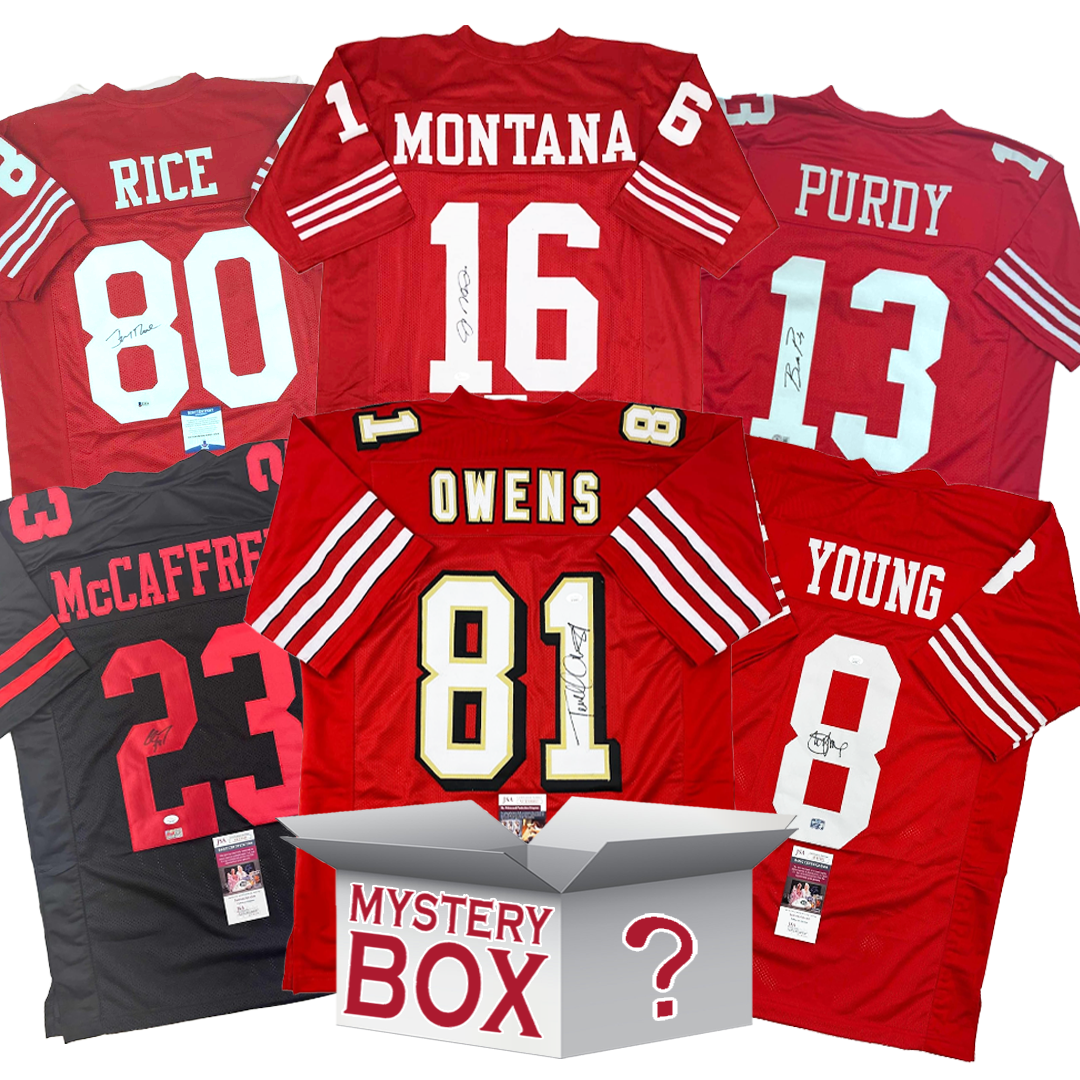 Autographed/Signed San Francisco Football Jersey Mystery Box with PSA JSA or Beckett COA 1