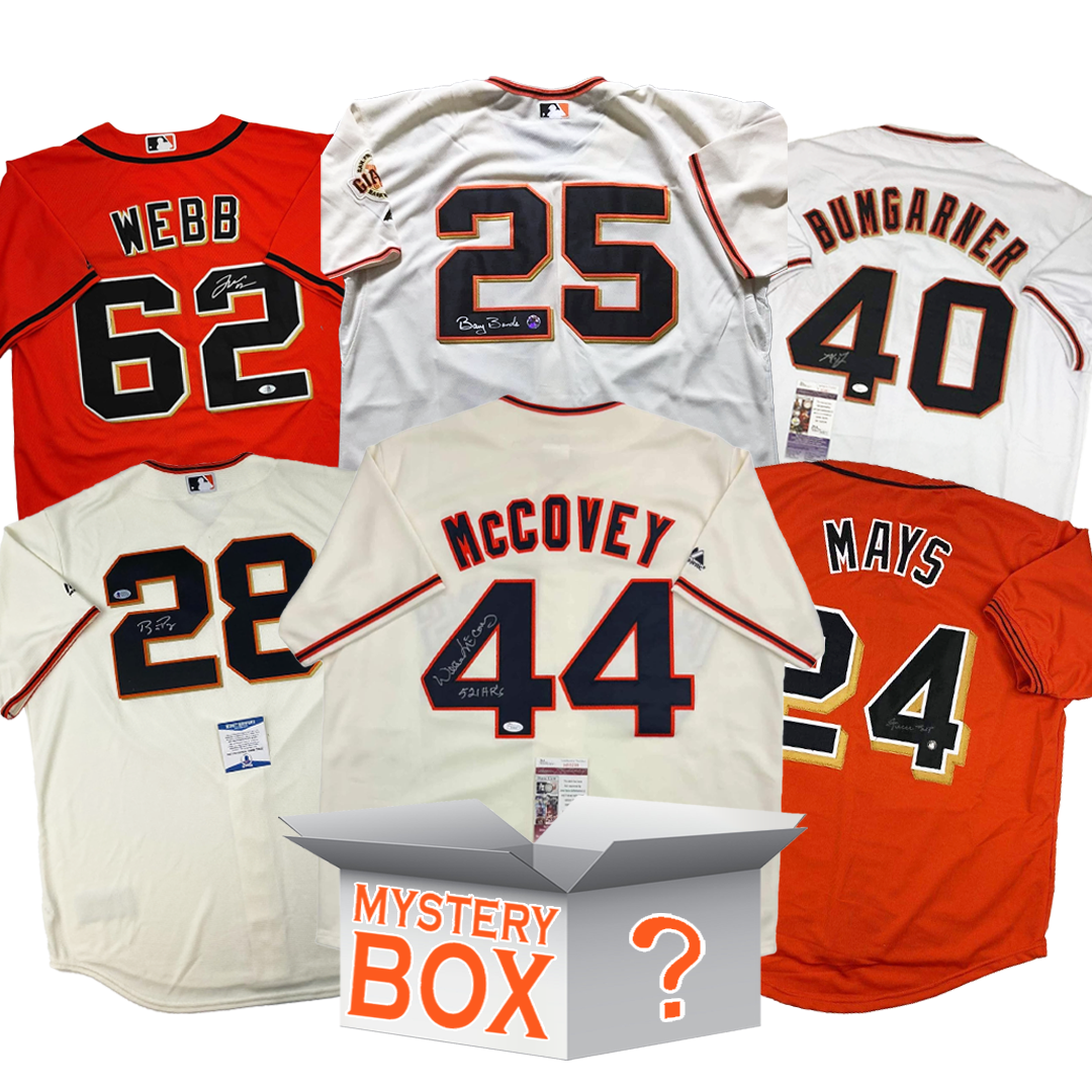 Autographed/Signed San Francisco Baseball Jersey Mystery Box with PSA JSA or Beckett COA 1