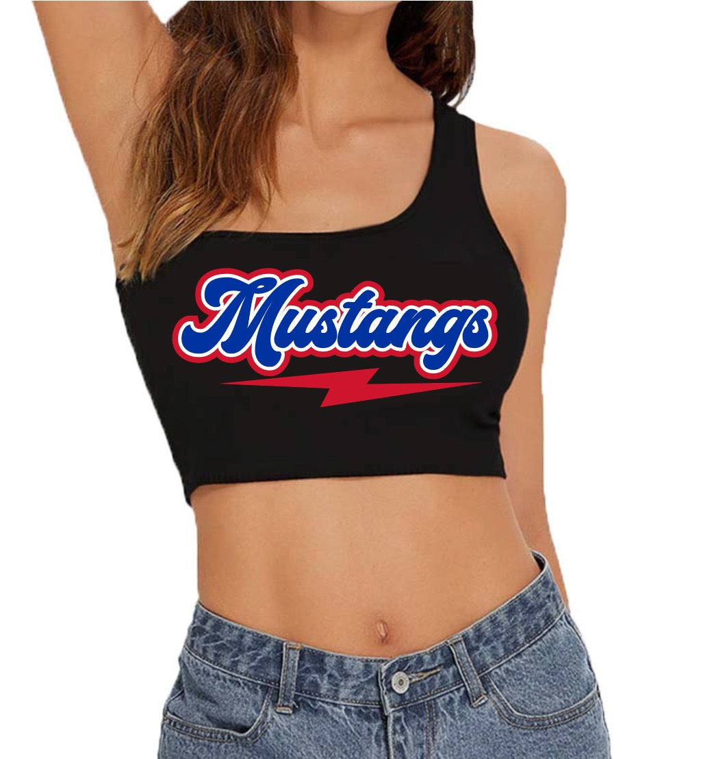 SMU Mustangs Lightning One Shoulder Top | lojobands 7