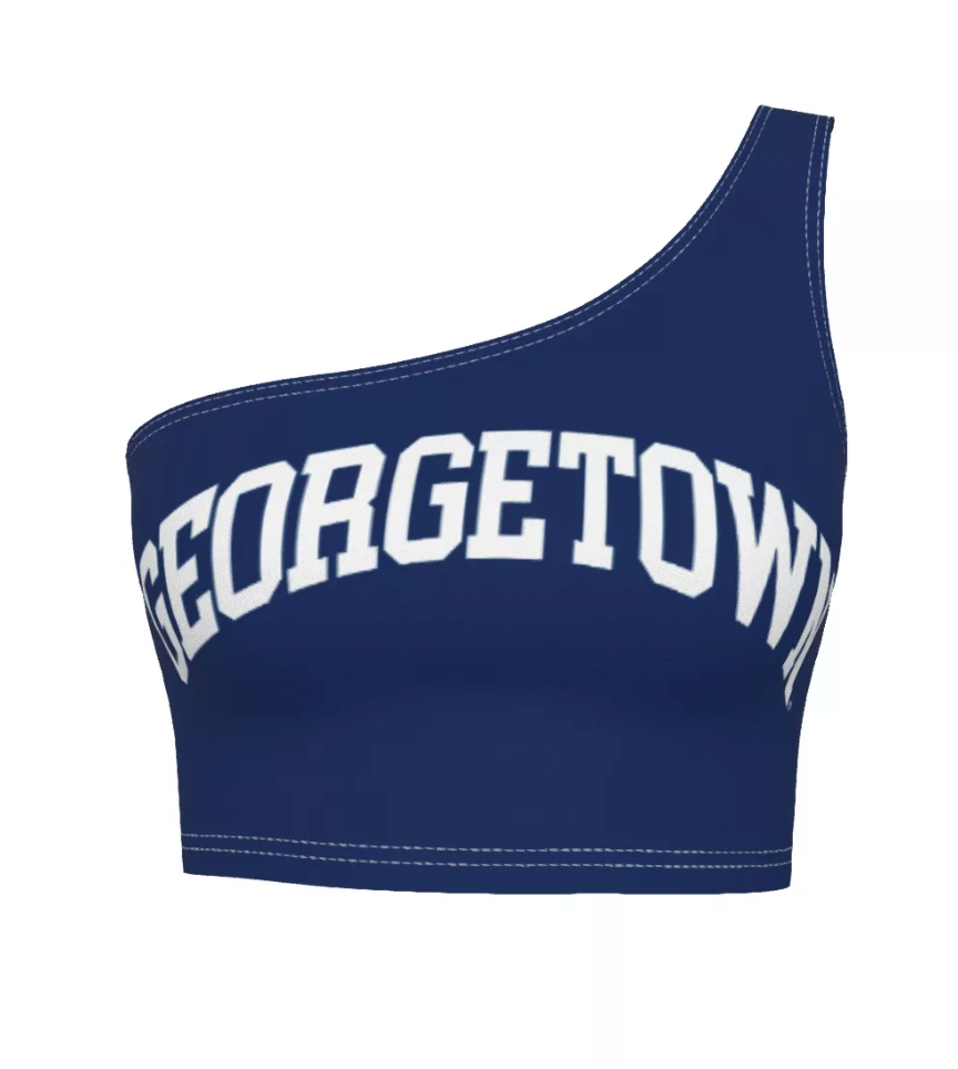 Georgetown Navy One Shoulder Top | lojobands 3