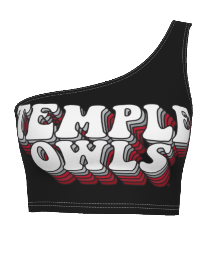 Temple Owls Black One Shoulder Top | lojobands