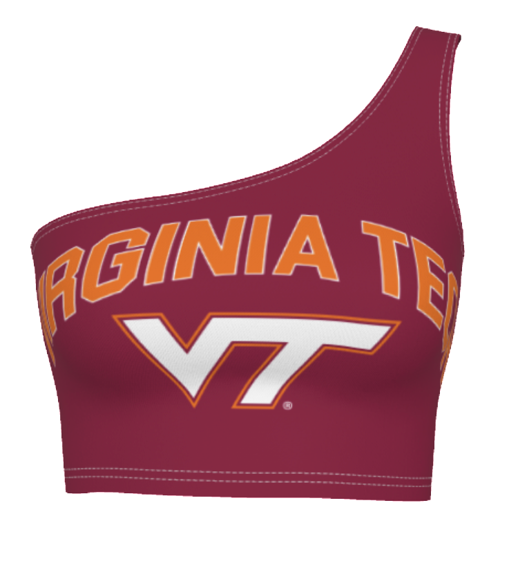 Virginia Tech Maroon One Shoulder Top | lojobands 8