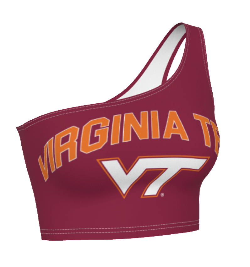 Virginia Tech Maroon One Shoulder Top | lojobands 10