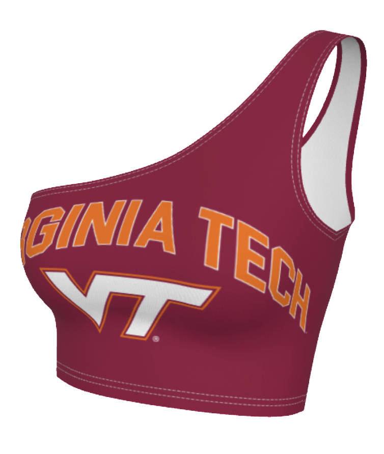 Virginia Tech Maroon One Shoulder Top | lojobands 9