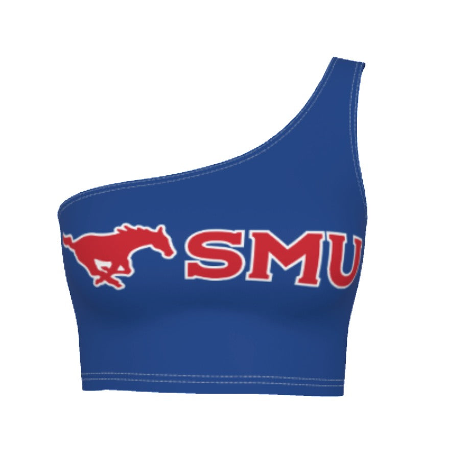 SMU Mustangs Blue One Shoulder Top | lojobands
