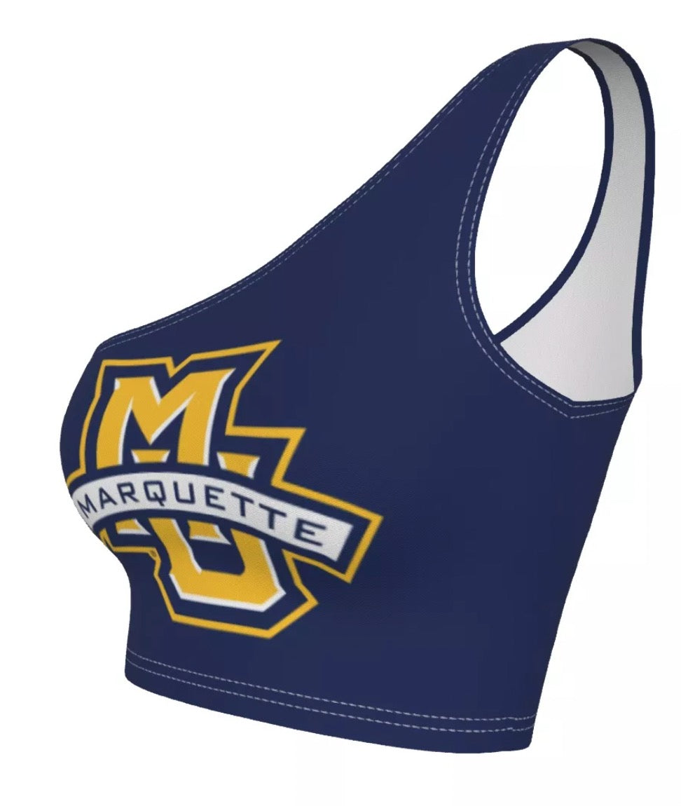 Marquette Navy One Shoulder Top | lojobands 4