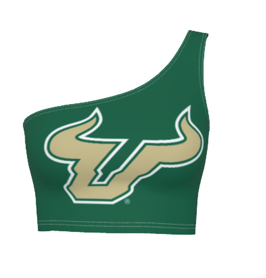 USF Green One Shoulder Top | lojobands