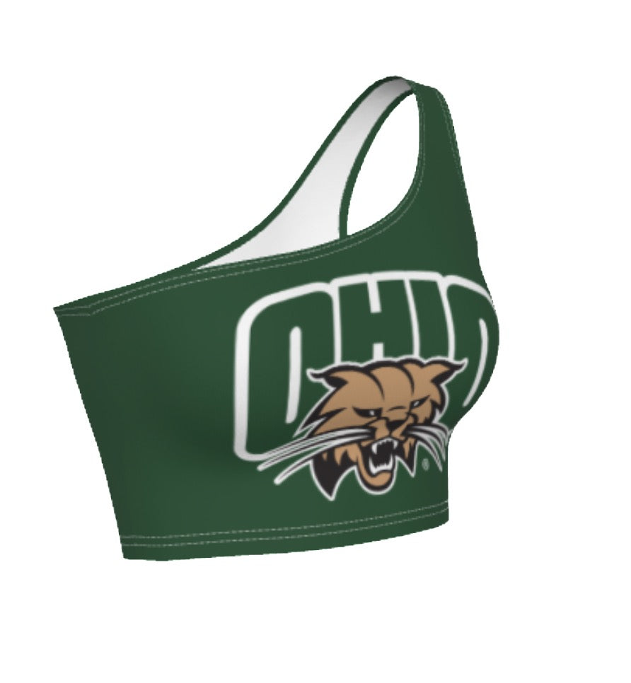 Ohio Bobcats Green One Shoulder Top | lojobands 3