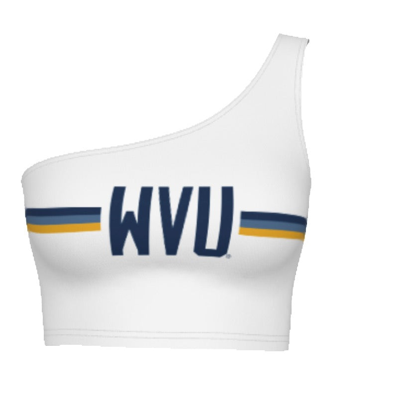 West Virginia Mountaineers White One Shoulder Top | lojobands