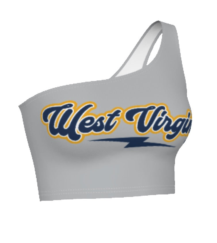 West Virginia Mountaineers Lightning One Shoulder Top | lojobands 3