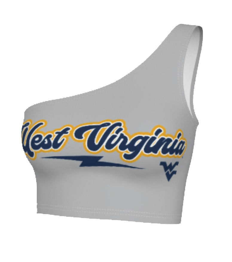 West Virginia Mountaineers Lightning One Shoulder Top | lojobands 4