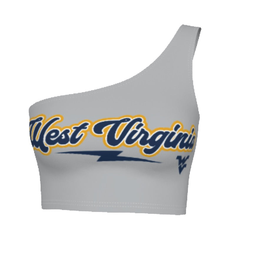West Virginia Mountaineers Lightning One Shoulder Top | lojobands