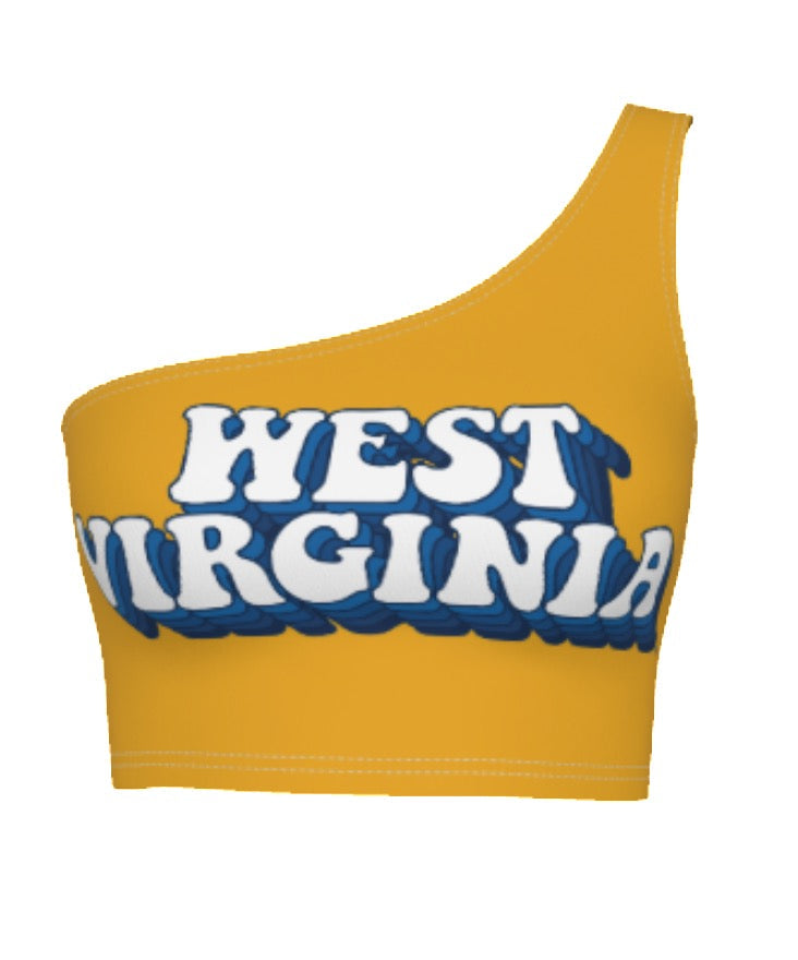 West Virginia Mountaineers Retro One Shoulder Top | lojobands