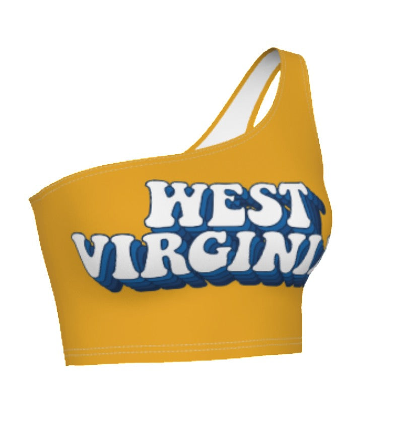 West Virginia Mountaineers Retro One Shoulder Top | lojobands 4
