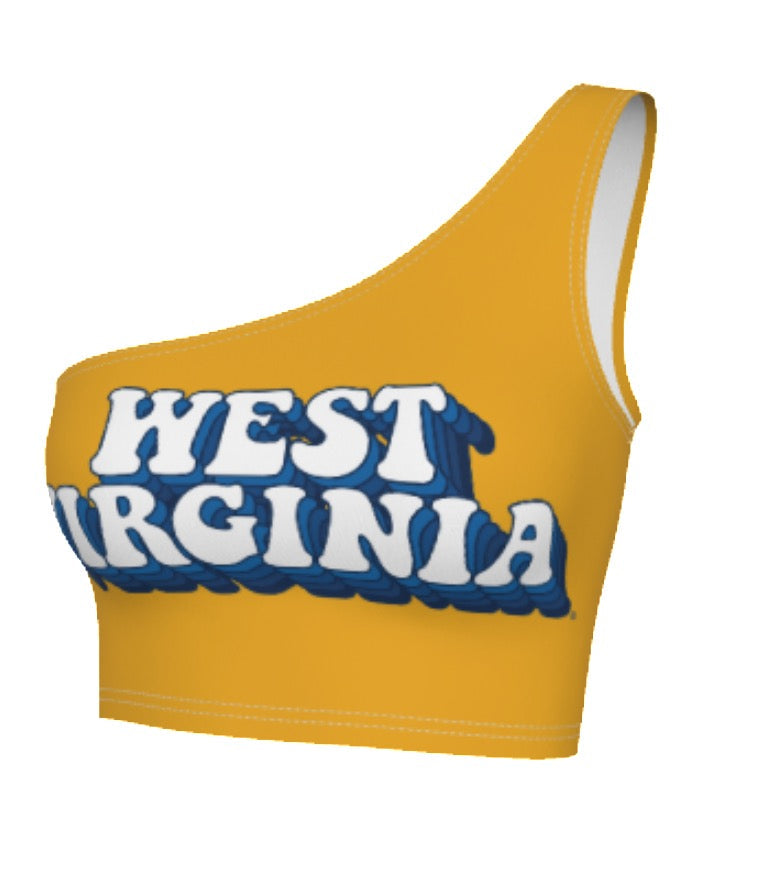 West Virginia Mountaineers Retro One Shoulder Top | lojobands 3