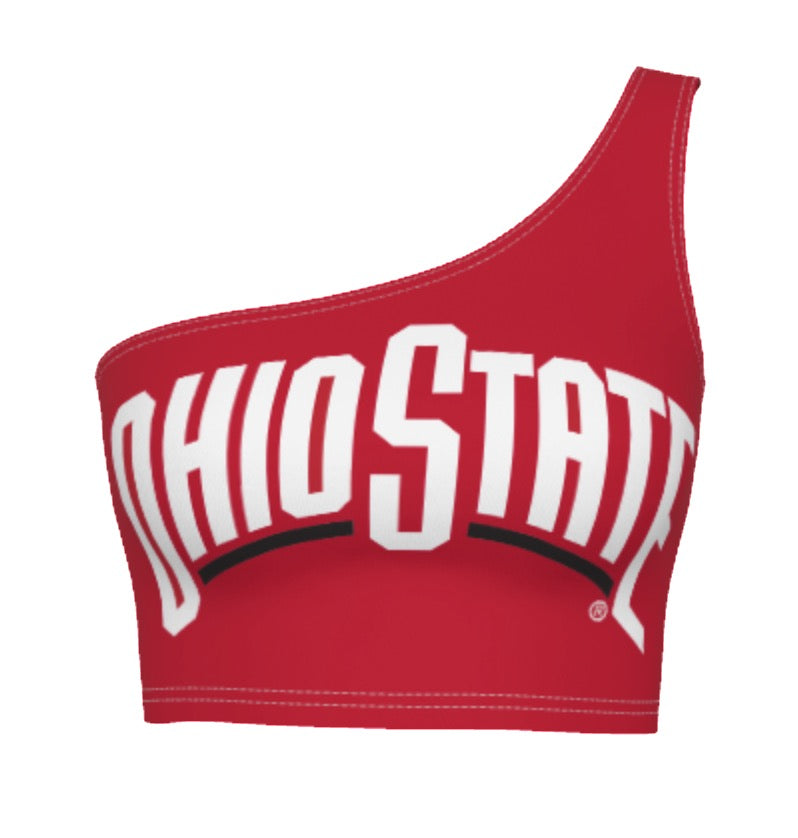 Ohio State OSU Buckeyes Red Shoulder Top 3