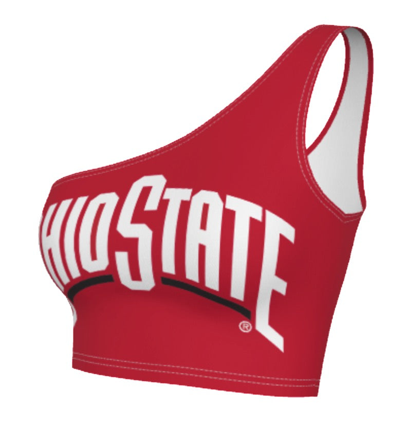 Ohio State OSU Buckeyes Red Shoulder Top 4
