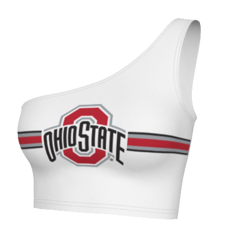 Ohio State OSU Buckeyes White Shoulder Top 3