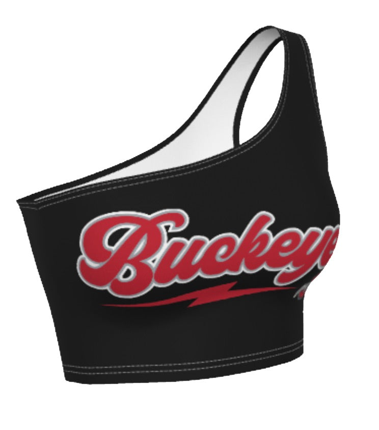 Ohio State OSU Buckeyes Lightning Black Shoulder Top 5