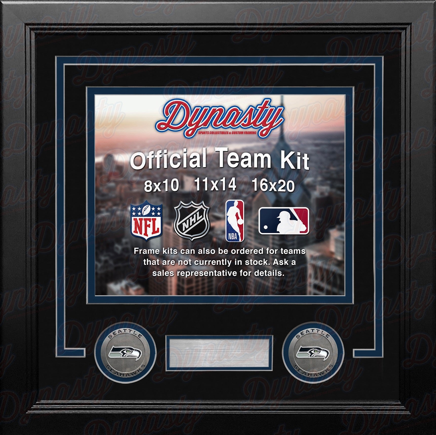 Seattle Seahawks Custom NFL Football 11x14 Picture Frame Kit (Multiple Colors) 3
