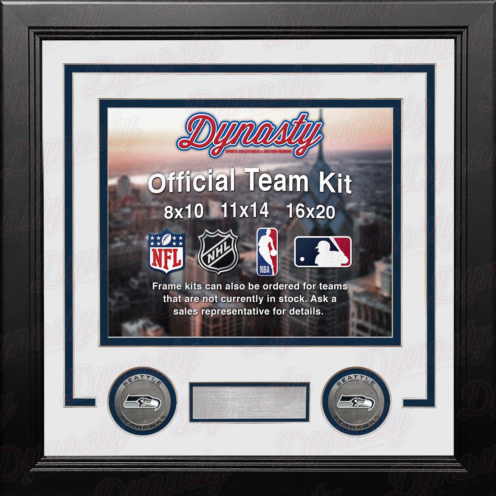 Seattle Seahawks Custom NFL Football 11x14 Picture Frame Kit (Multiple Colors) 2