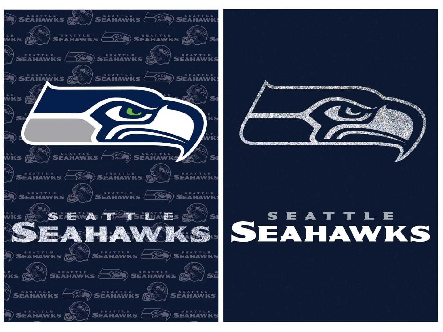 Seattle Seahawks Flag 2 Sided Glitter Logo House Banner 1
